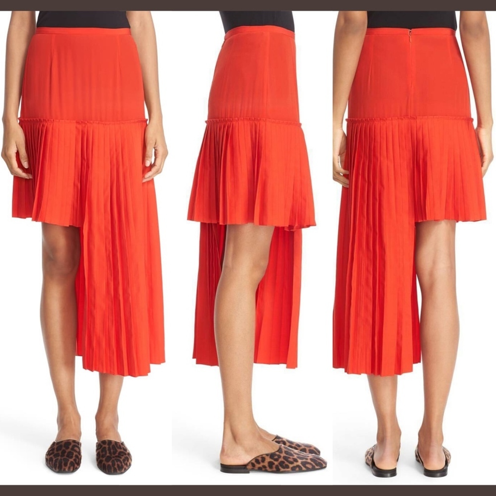 NEW $1280 Stella McCartney 'Arianna' Plissé High/Low Skirt Pleated [SZ‎ 38 ]